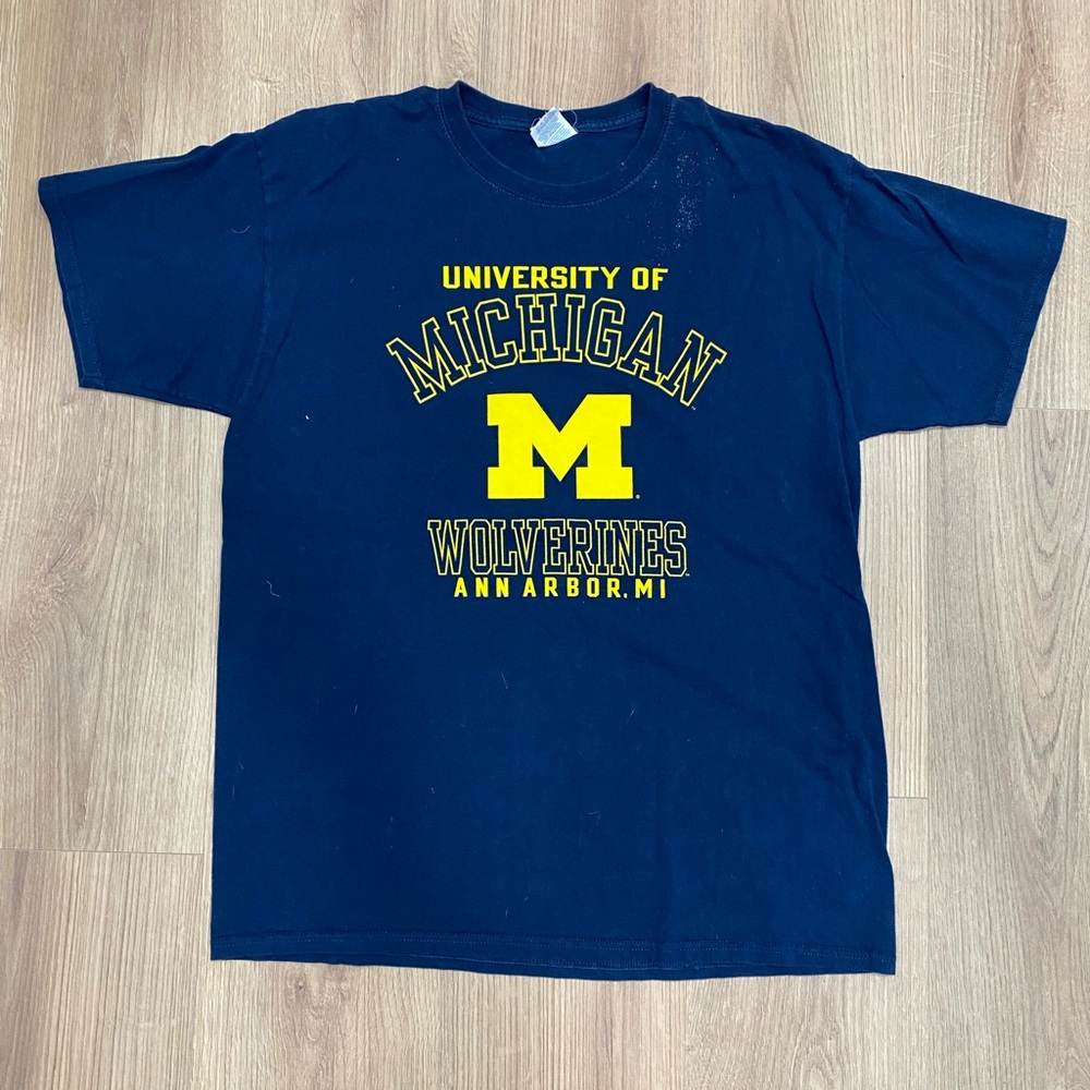 Hanes Navy Blue Michigan Wolverines Tee